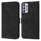 For Samsung Galaxy A32 5G RFID Geometric Line Flip Leather Phone Case(Black) - 1