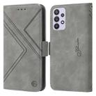 For Samsung Galaxy A32 5G RFID Geometric Line Flip Leather Phone Case(Grey) - 1