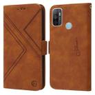 For Samsung Galaxy A33 5G RFID Geometric Line Flip Leather Phone Case(Brown) - 1