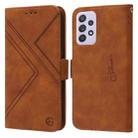 For Samsung Galaxy A52s 5G / A52 5G RFID Geometric Line Flip Leather Phone Case(Brown) - 1