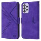 For Samsung Galaxy A52s 5G / A52 5G RFID Geometric Line Flip Leather Phone Case(Purple) - 1