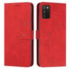 For Samsung Galaxy A02S 164mm EU Version Skin Feel Heart Pattern Leather Phone Case(Red) - 1