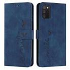 For Samsung Galaxy A02S 164mm EU Version Skin Feel Heart Pattern Leather Phone Case(Blue) - 1
