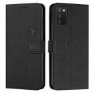 For Samsung Galaxy A02S 164mm EU Version Skin Feel Heart Pattern Leather Phone Case(Black) - 1