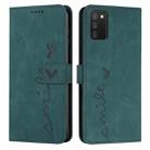 For Samsung Galaxy A02S 164mm EU Version Skin Feel Heart Pattern Leather Phone Case(Green) - 1