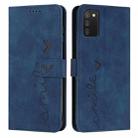 For Samsung Galaxy A02S 166mm US Version Skin Feel Heart Pattern Leather Phone Case(Blue) - 1