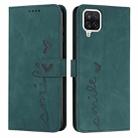 For Samsung Galaxy A22 4G Skin Feel Heart Pattern Leather Phone Case(Green) - 1