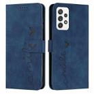 For Samsung Galaxy A32 4G Skin Feel Heart Pattern Leather Phone Case(Blue) - 1