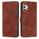 For Samsung Galaxy A32 5G Skin Feel Heart Pattern Leather Phone Case(Brown) - 1