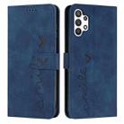 For Samsung Galaxy A32 5G Skin Feel Heart Pattern Leather Phone Case(Blue) - 1