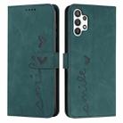 For Samsung Galaxy A32 5G Skin Feel Heart Pattern Leather Phone Case(Green) - 1