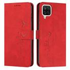 For Samsung Galaxy A42 5G Skin Feel Heart Pattern Leather Phone Case(Red) - 1