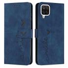 For Samsung Galaxy A42 5G Skin Feel Heart Pattern Leather Phone Case(Blue) - 1