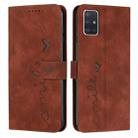 For Samsung Galaxy A51 4G Skin Feel Heart Pattern Leather Phone Case(Brown) - 1