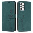 For Samsung Galaxy A52 Skin Feel Heart Pattern Leather Phone Case(Green) - 1