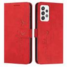 For Samsung Galaxy A53 5G Skin Feel Heart Pattern Leather Phone Case(Red) - 1