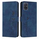 For Samsung Galaxy A71 5G Skin Feel Heart Pattern Leather Phone Case(Blue) - 1