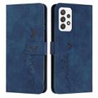 For Samsung Galaxy A73 5G Skin Feel Heart Pattern Leather Phone Case(Blue) - 1