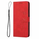 For Samsung Galaxy Note20 Skin Feel Heart Pattern Leather Phone Case(Red) - 2