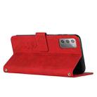 For Samsung Galaxy Note20 Skin Feel Heart Pattern Leather Phone Case(Red) - 4