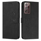 For Samsung Galaxy Note20 Ultra Skin Feel Heart Pattern Leather Phone Case(Black) - 1