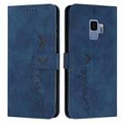For Samsung Galaxy S9 Skin Feel Heart Pattern Leather Phone Case(Blue) - 1