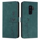 For Samsung Galaxy S9+ Skin Feel Heart Pattern Leather Phone Case(Green) - 1