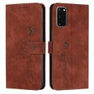 For Samsung Galaxy S20 Skin Feel Heart Pattern Leather Phone Case(Brown) - 1