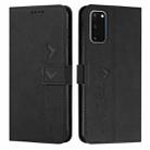 For Samsung Galaxy S20 Skin Feel Heart Pattern Leather Phone Case(Black) - 1