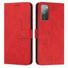 For Samsung Galaxy S20 FE Skin Feel Heart Pattern Leather Phone Case(Red) - 1