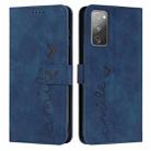For Samsung Galaxy S20 FE Skin Feel Heart Pattern Leather Phone Case(Blue) - 1