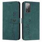 For Samsung Galaxy S20 FE Skin Feel Heart Pattern Leather Phone Case(Green) - 1