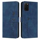 For Samsung Galaxy S20+ Skin Feel Heart Pattern Leather Phone Case(Blue) - 1