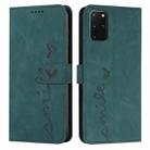 For Samsung Galaxy S20+ Skin Feel Heart Pattern Leather Phone Case(Green) - 1