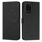 For Samsung Galaxy S20 Ultra Skin Feel Heart Pattern Leather Phone Case(Black) - 1