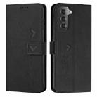 For Samsung Galaxy S21 Skin Feel Heart Pattern Leather Phone Case(Black) - 1