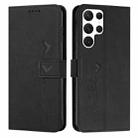 For Samsung Galaxy S22 Ultra Skin Feel Heart Pattern Leather Phone Case(Black) - 1