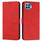 For OPPO A73/F17 Skin Feel Heart Pattern Leather Phone Case(Red) - 1