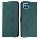 For OPPO A73/F17 Skin Feel Heart Pattern Leather Phone Case(Green) - 1
