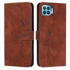 For OPPO A93 4G/F17 Pro Skin Feel Heart Pattern Leather Phone Case(Brown) - 1