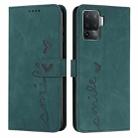 For OPPO A94 4G/F19 Pro Skin Feel Heart Pattern Leather Phone Case(Green) - 1
