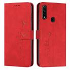 For OPPO A8/A31 Skin Feel Heart Pattern Leather Phone Case(Red) - 1