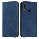 For OPPO A8/A31 Skin Feel Heart Pattern Leather Phone Case(Blue) - 1
