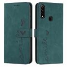 For OPPO A8/A31 Skin Feel Heart Pattern Leather Phone Case(Green) - 1