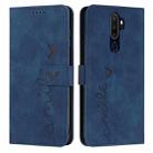 For Oppo A9 2020 Skin Feel Heart Pattern Leather Phone Case(Blue) - 1