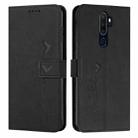 For Oppo A9 2020 Skin Feel Heart Pattern Leather Phone Case(Black) - 1