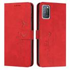 For OPPO A52/A72/A92 Skin Feel Heart Pattern Leather Phone Case(Red) - 1