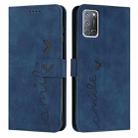 For OPPO A52/A72/A92 Skin Feel Heart Pattern Leather Phone Case(Blue) - 1