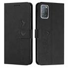 For OPPO A52/A72/A92 Skin Feel Heart Pattern Leather Phone Case(Black) - 1