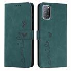 For OPPO A52/A72/A92 Skin Feel Heart Pattern Leather Phone Case(Green) - 1